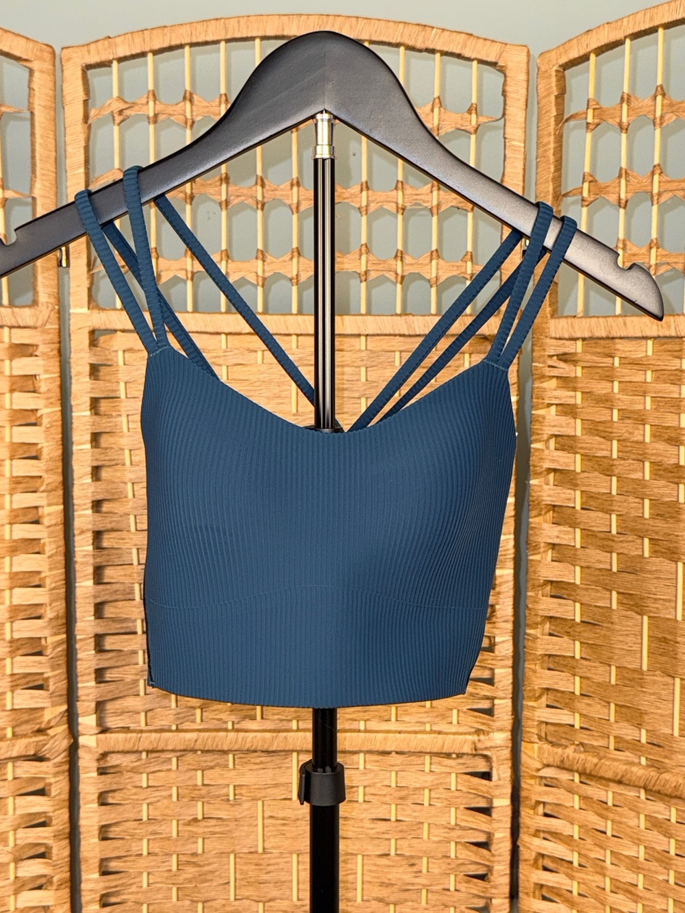 Lululemon Like. Cloud Ribbed Longline Bra Indochine Blue Size 6